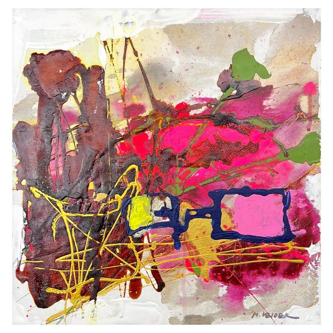 Moshe Leider, Original Painting on Canvas, Hand Signed with Letter of Authenticity. (1 of 2)