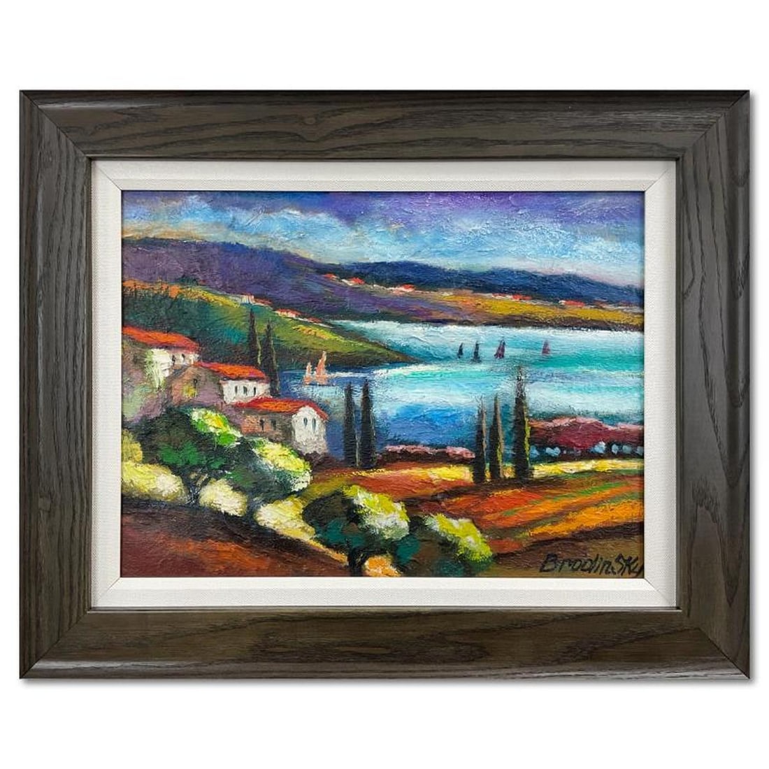 Slava Brodinsky, Framed Hand Signed Original Painting on Canvas with Letter of Authenticity.: This is an original painting oil on canvas by Slava Brodinsky. Hand signed by the artist. This piece comes framed. Includes Letter of Authenticity. Measures approx. 17" x 21" (frame), 11.5" x 15" (ima