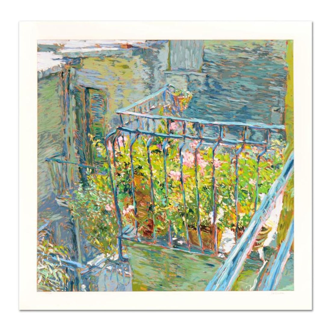 Marco Sassone, "Le Balcon Blueae" Limited Edition Serigraph, Numbered and Hand Signed with Letter of (1 of 2)