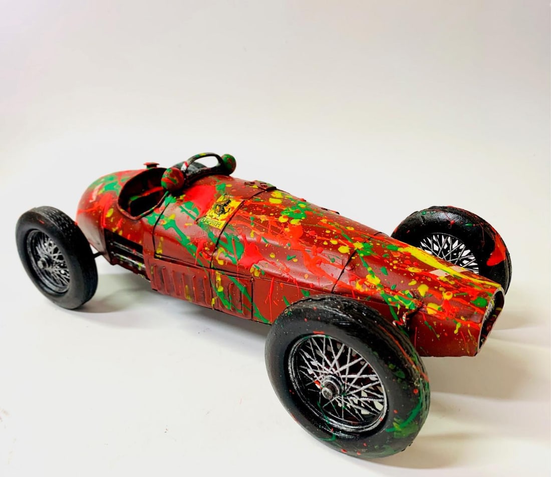 E.M Zax- Hand painted metal replica sculpture "1947 Ferrari" (1 of 4)
