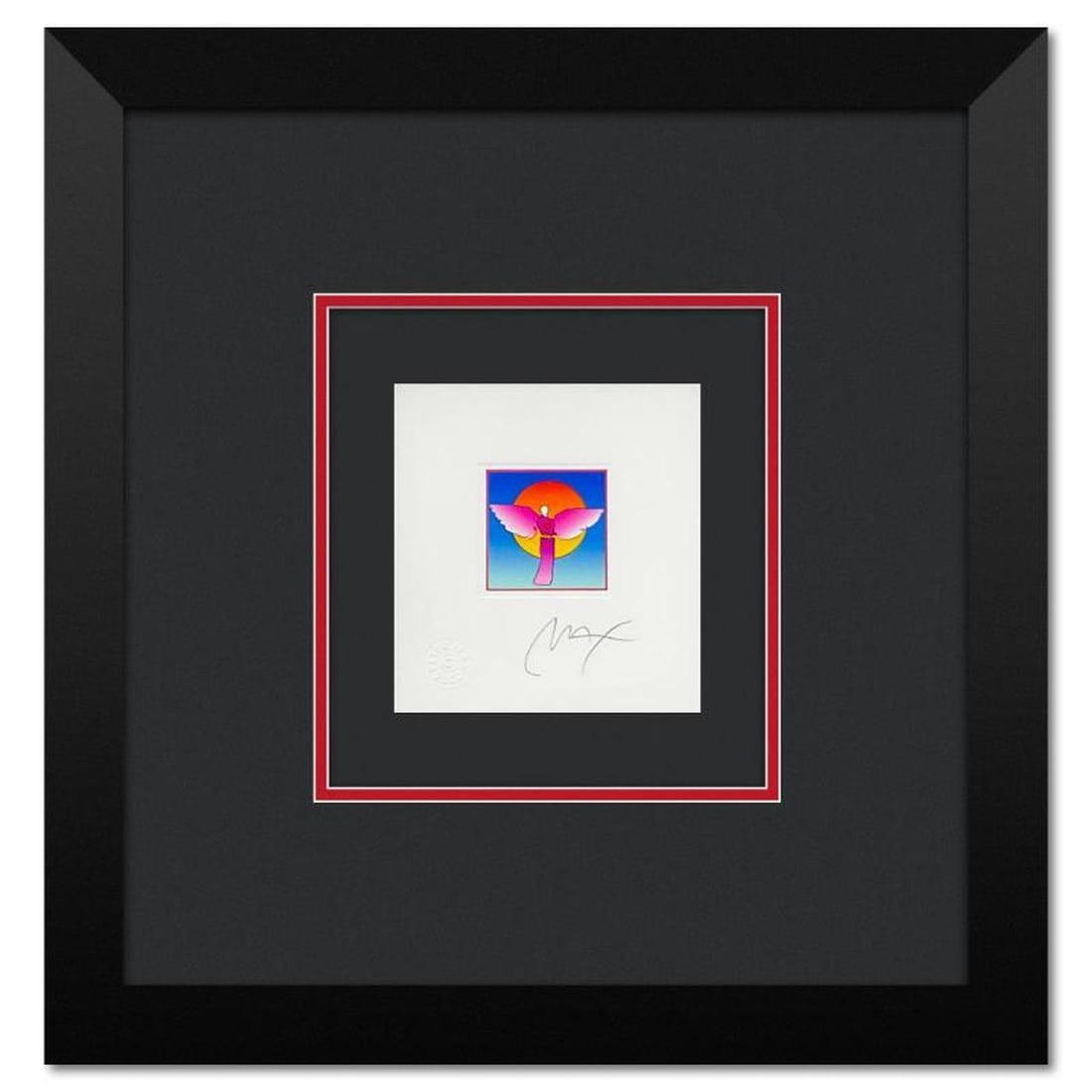 Peter Max, "Angel with Sun Ver II" Framed Limited Edition Lithograph, Numbered and Hand Signed with (1 of 2)
