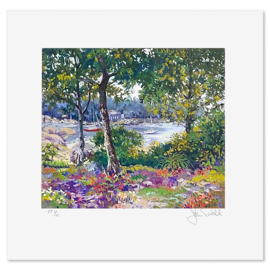 Henri Plisson (1933-2006), "Enchanted Coast" Limited Edition Serigraph, Numbered 1/21 and Hand: Enchanted Coast is a limited edition serigraph on paper by Henri Plisson (1933-2006), numbered 1/21 and hand signed by the artist. Includes Letter of Authenticity. Measures approx. 12.5" x 14" (border