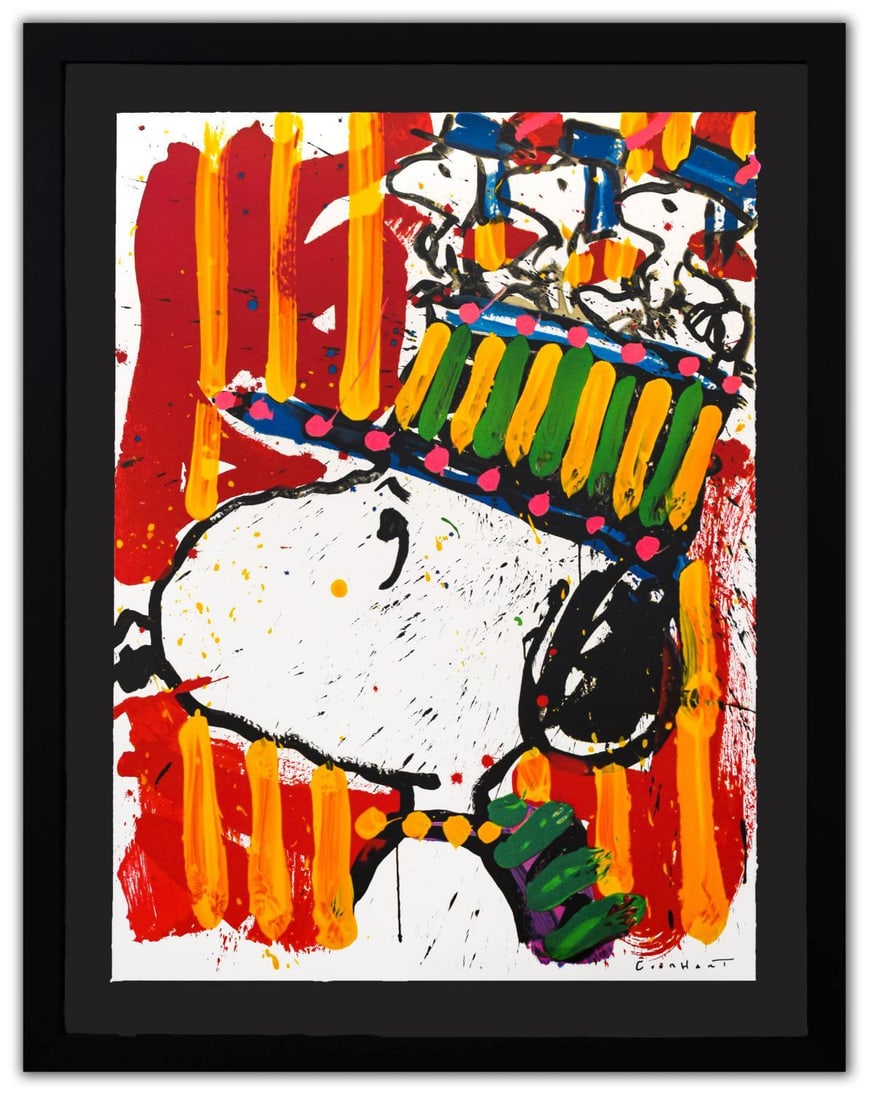 Tom Everhart- Hand Pulled Original Lithograph "WHY I DONT WEAR HATS": Artist: Tom Everhart. Medium: Hand Pulled Original Lithograph. Title: WHY I DONT WEAR HATS. Size: 30" x 22". Measures approx. 36" x 29" (framed). Signature: Hand Signed and Numbered by the artist. Cer
