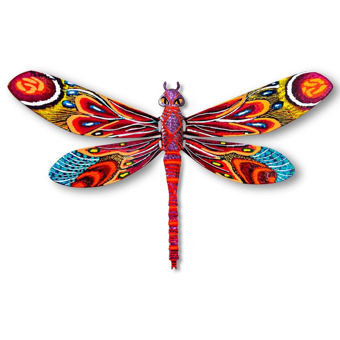 Patricia Govezensky- Original Painting on Cutout Steel "Dragonfly": Artist: Patricia Govezensky. Medium: Original Painting on Cutout Steel. Title: Dragonfly. Size: 7.5" x 12". Signature: Hand Signed by the artist. Certificate of Authenticity: From the publisher. Refer