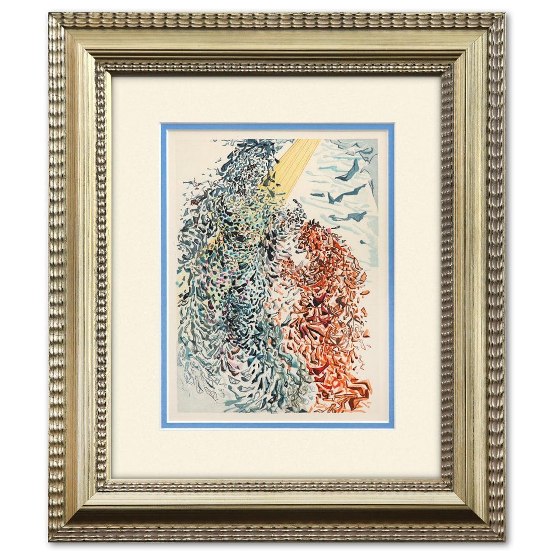 Salvador Dali- Original Color Woodcut on B.F.K. Rives Paper "Paradise 11": Artist: Salvador Dali. Medium: Original Color Woodcut on B.F.K. Rives Paper. Title: Paradise 11. Size: 13" x 10". Measures approx. 18.5" x 16" (framed). Certificate of Authenticity: Is included. Addit