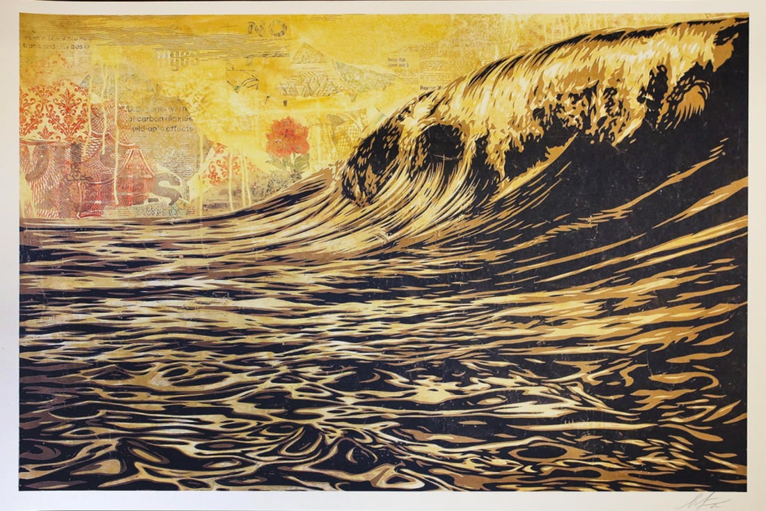 Shepard Fairey- Offset Lithograph "Dark Wave" (1 of 1)