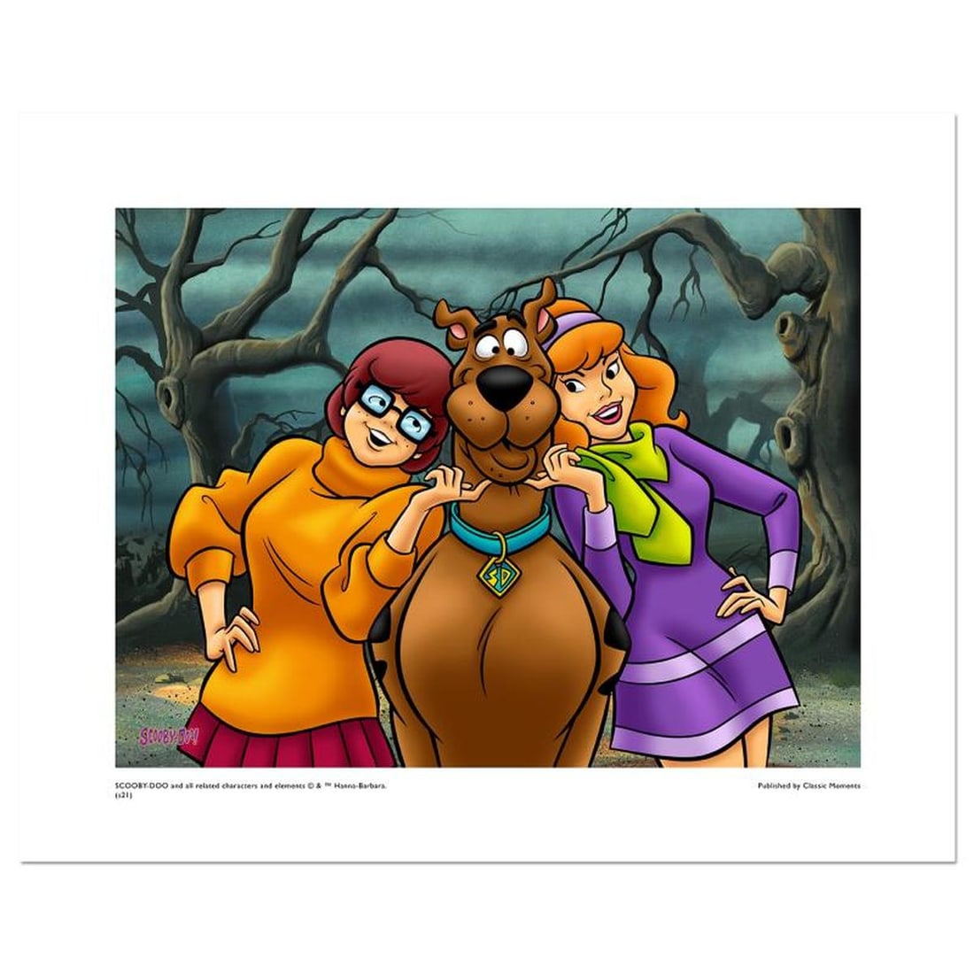Scooby Adored Numbered Limited Edition Giclee from Hanna-Barbera with Certificate of Authenticity.: Scooby Adored is a limited edition giclee on paper from Hanna-Barbera featuring iconic Scooby Doo characters. It comes numbered, with hologram seal, and a Certificate of Authenticity! Measures approx.