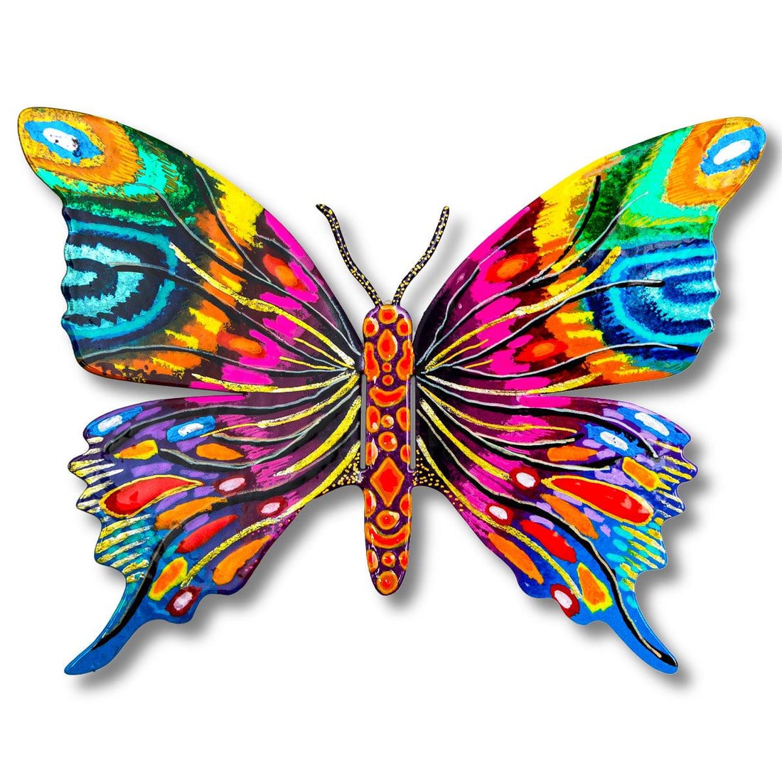 Patricia Govezensky- Original Painting on Cutout Steel "Butterfly": Artist: Patricia Govezensky. Medium: Original Painting on Cutout Steel. Title: Butterfly. Size: 6" x 8". Signature: Hand Signed by the artist. Certificate of Authenticity: From the publisher. Referenc