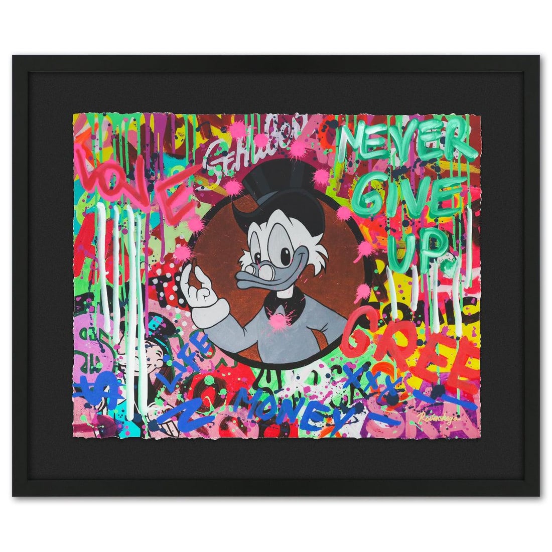 Nastya Rovenskaya- Original Mixed Media on Deckle Edge Paper "Fifty Cent" (1 of 2)