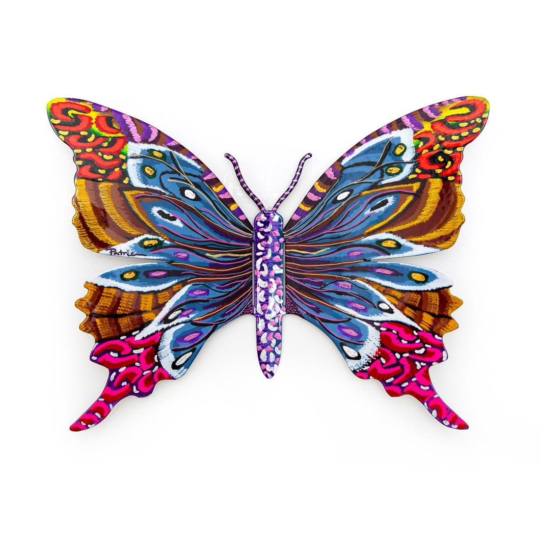 Patricia Govezensky- Original Painting on Cutout Steel "Butterfly ": Artist: Patricia Govezensky. Medium: Original Painting on Cutout Steel. Title: Butterfly . Size: 8.5" x 11.5". Signature: Hand Signed by the artist. Certificate of Authenticity: From the publisher. Re