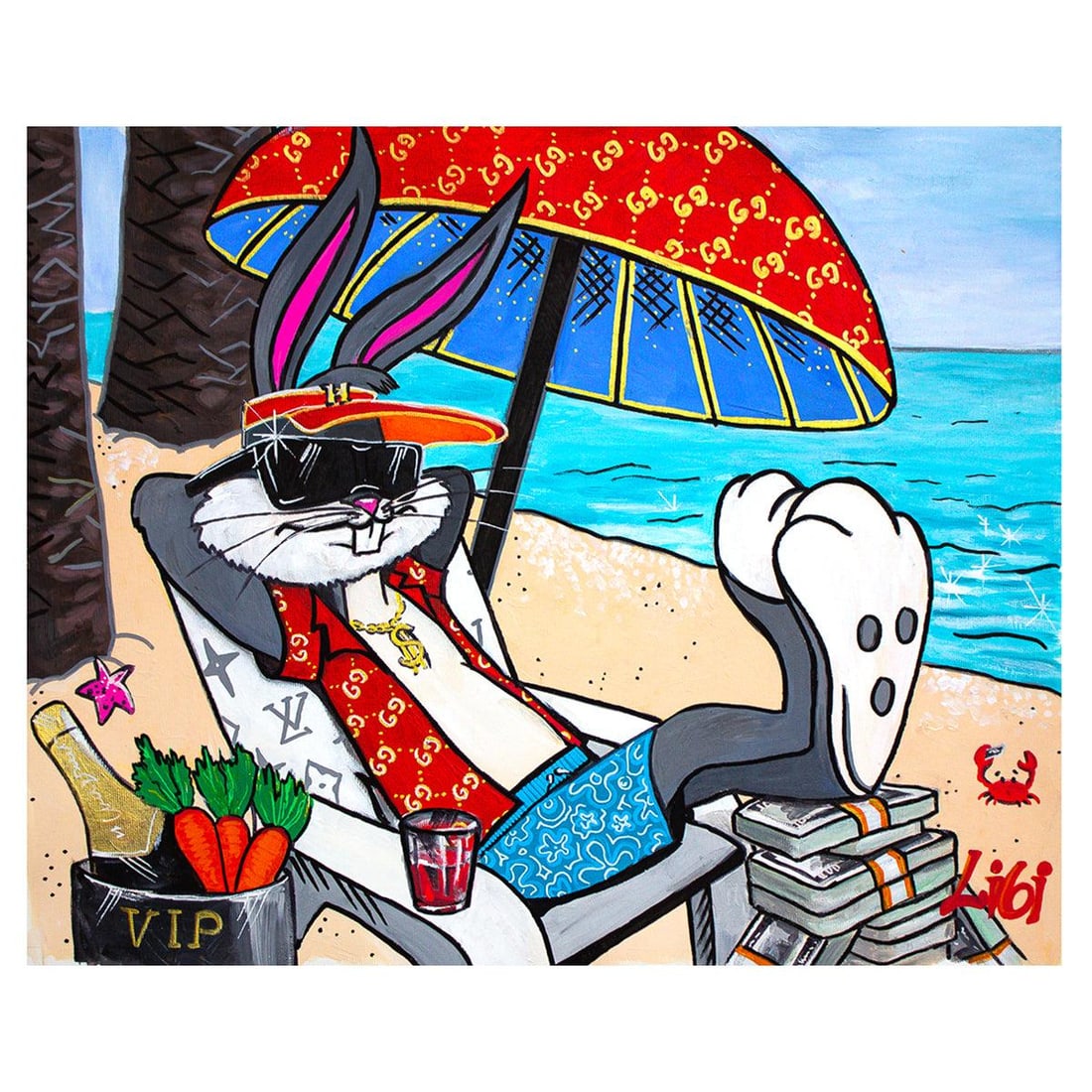 Libi- Original Acrylic on Canvas "Chillin" (1 of 2)