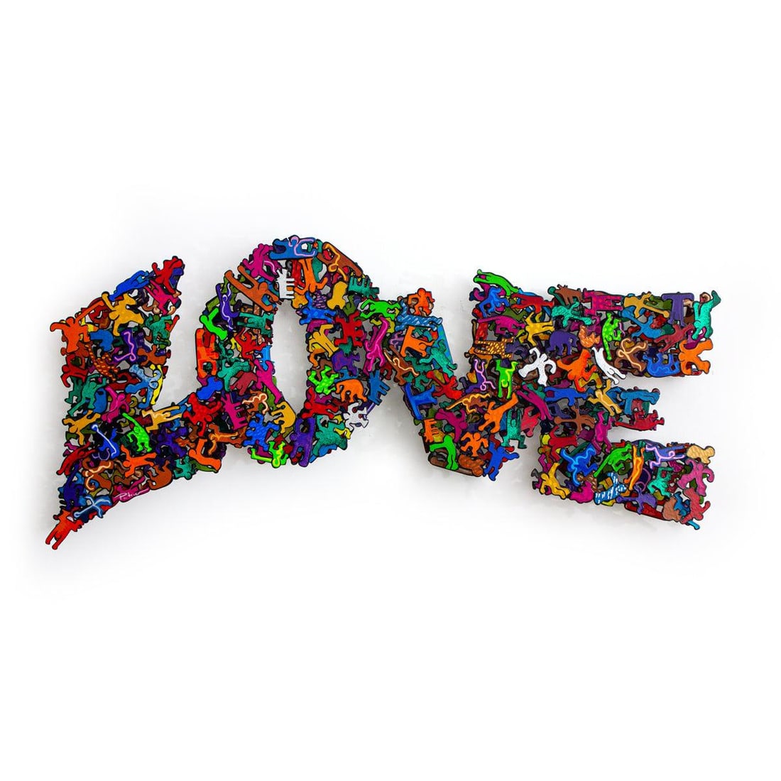 Patricia Govezensky- Original Painting on Cutout Steel "L O V E": Artist: Patricia Govezensky. Medium: Original Painting on Cutout Steel. Title: L O V E. Size: 18" x 39". Signature: Hand Signed by the artist. Certificate of Authenticity: From the publisher. Addition