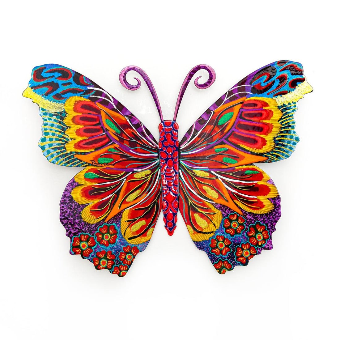 Patricia Govezensky- Original Painting on Cutout Steel "Butterfly ": Artist: Patricia Govezensky. Medium: Original Painting on Cutout Steel. Title: Butterfly . Size: 9" x 12". Signature: Hand Signed by the artist. Certificate of Authenticity: From the publisher. Refere