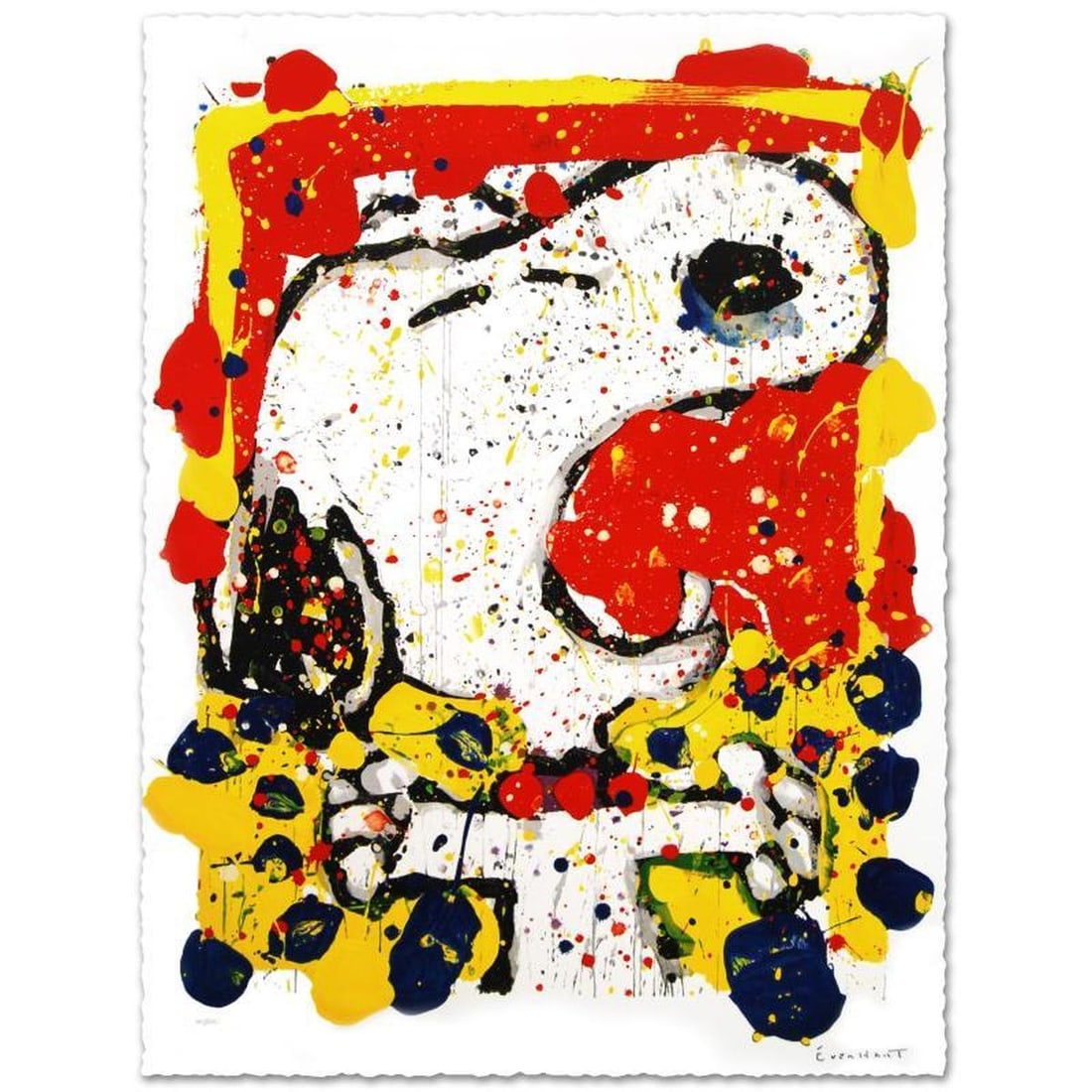 Squeeze the Day-Friday Limited Edition Hand Pulled Original Lithograph (28" x 35") by Renowned: Squeeze the Day-Friday is a limited edition hand pulled original lithograph on museum quality deckle-edge paper, numbered and hand signed by Tom Everhart. This is one of the final Everhart editions to