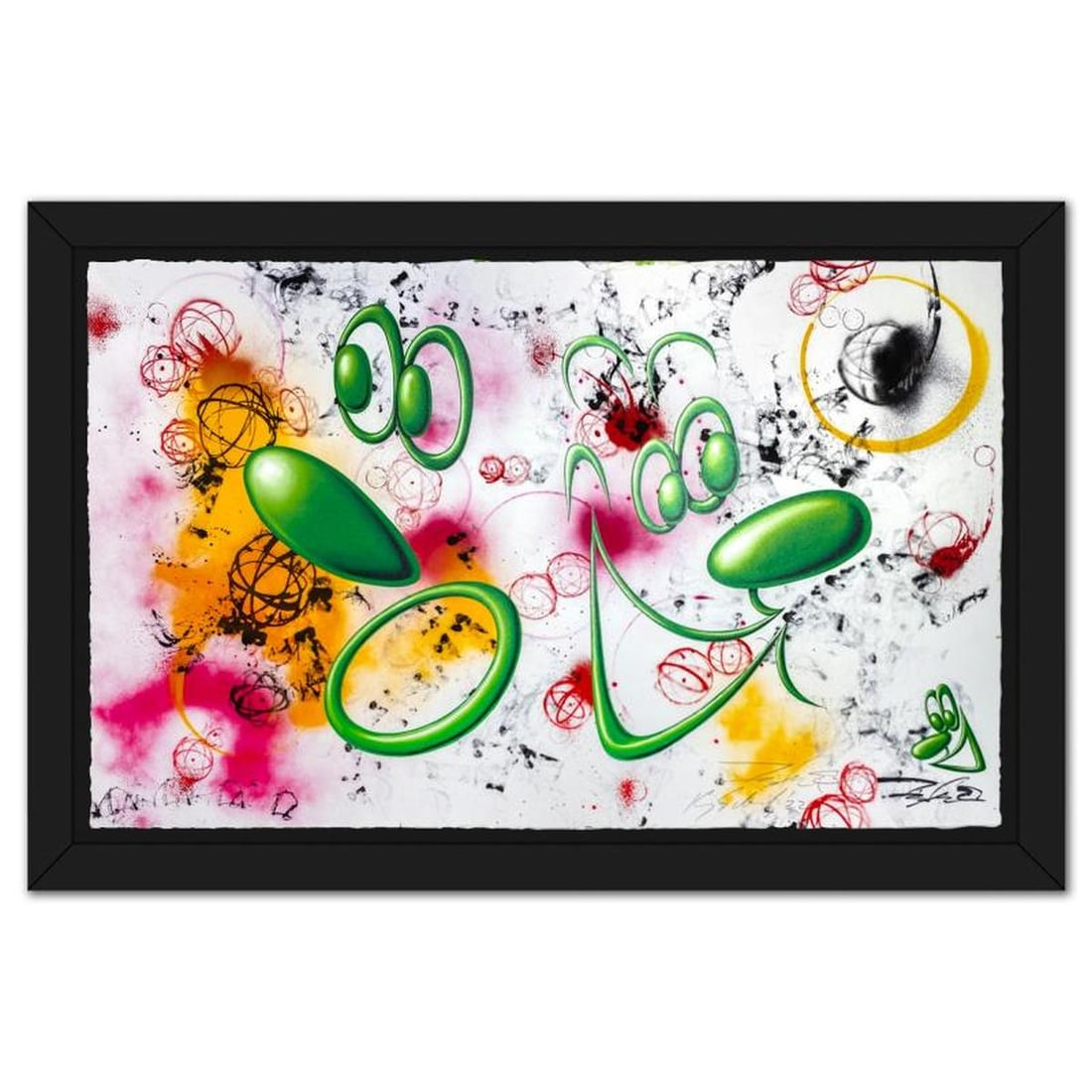 Kenny Scharf & Futura, "Kenny and Lenny" Framed Limited Edition Artist Proof, Hand Signed by both (1 of 2)