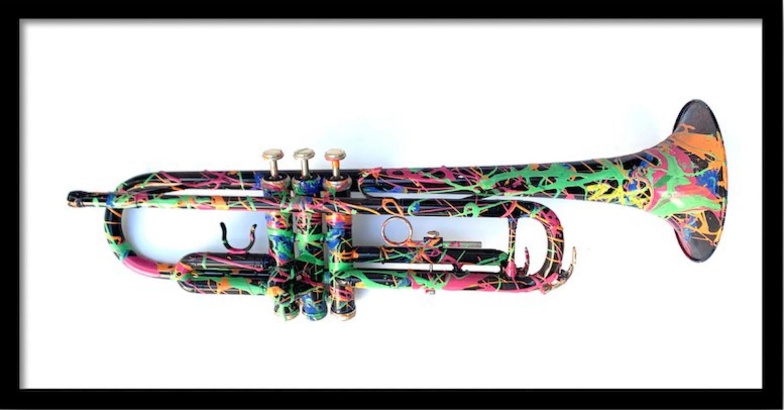 E.M. Zax- Hand painted  1/1 muciscal instrument "Trumpet" (1 of 3)