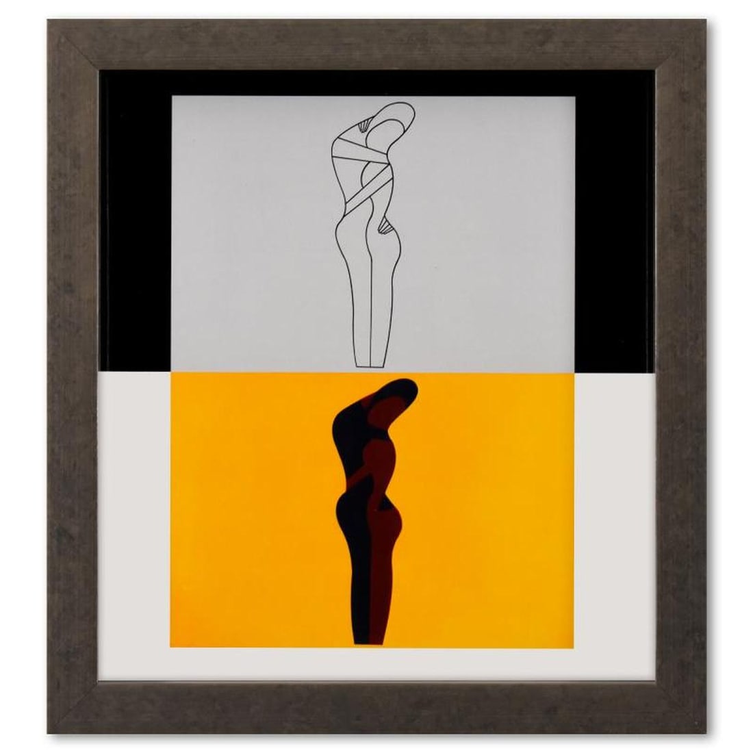 Victor Vasarely (1908-1997), "Amor - II (A, B) de la série Graphismes 3" Framed 1977 Heliogravure (1 of 1)