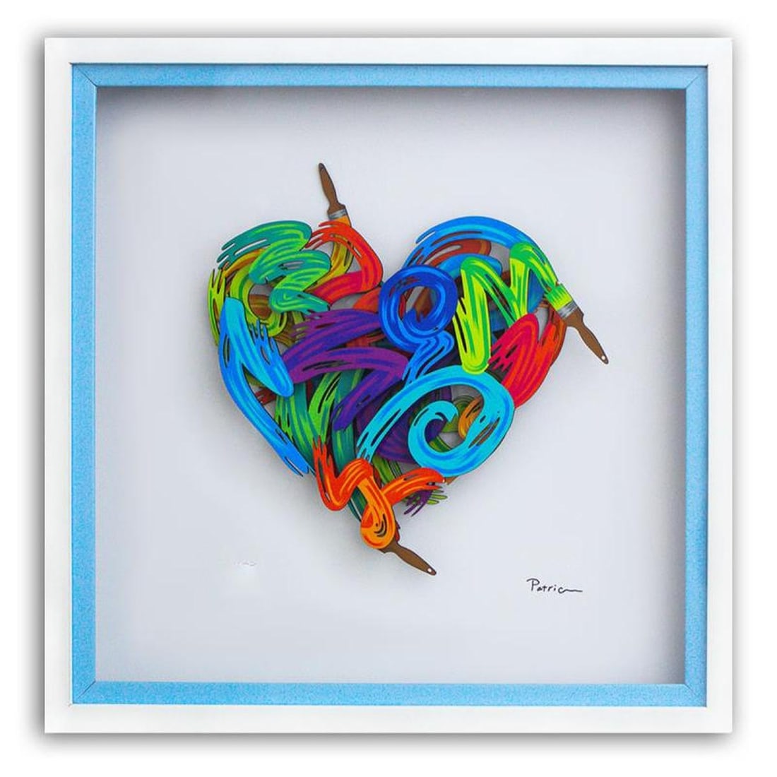 Patricia Govezensky, "Colors of Love" Limited Edition 3D Multilayered Woodcut, Hand Signed with (1 of 3)