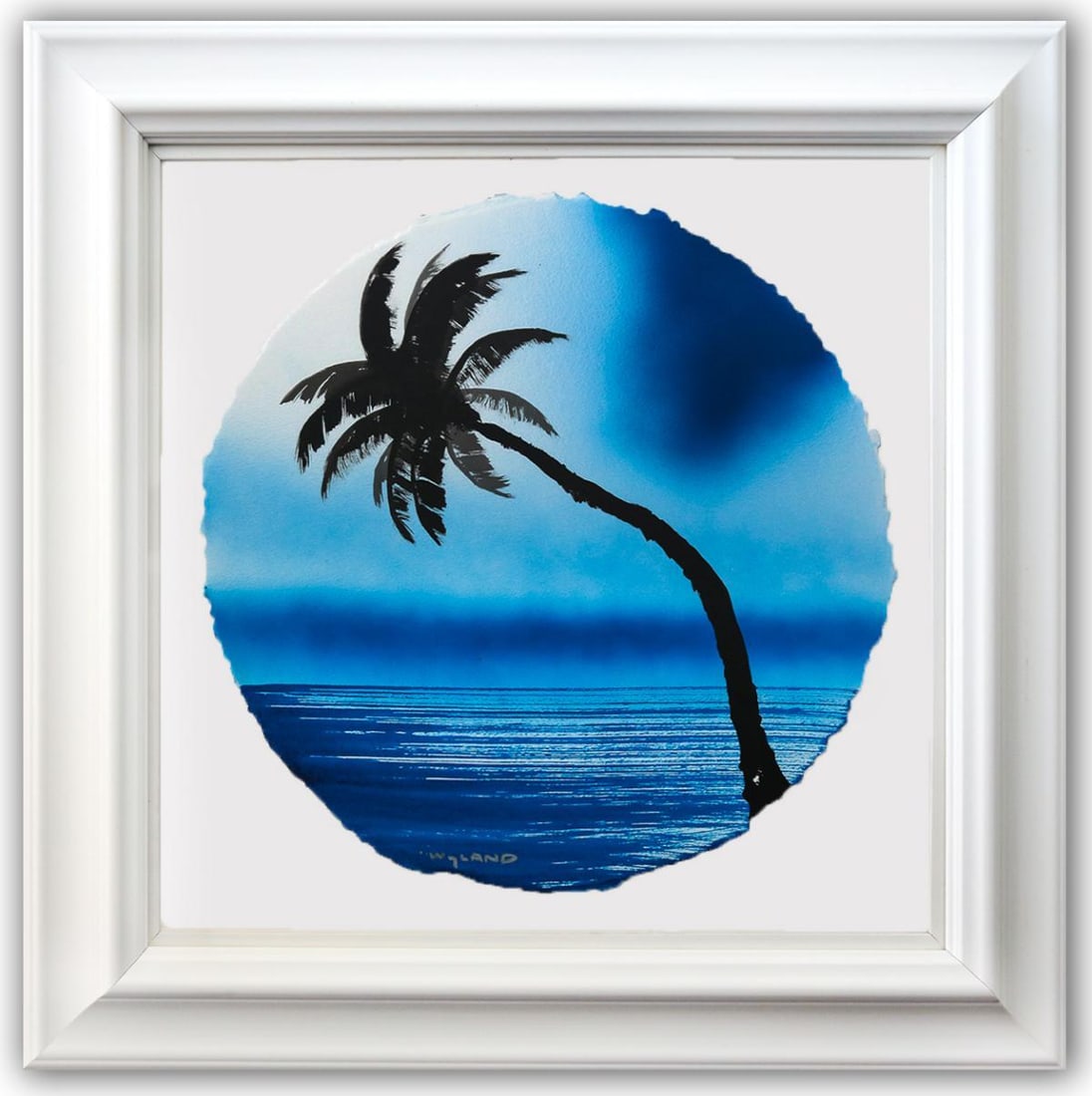 Wyland- Original Watercolor Painting on Deckle Edge Paper "Palm Tree" (1 of 3)