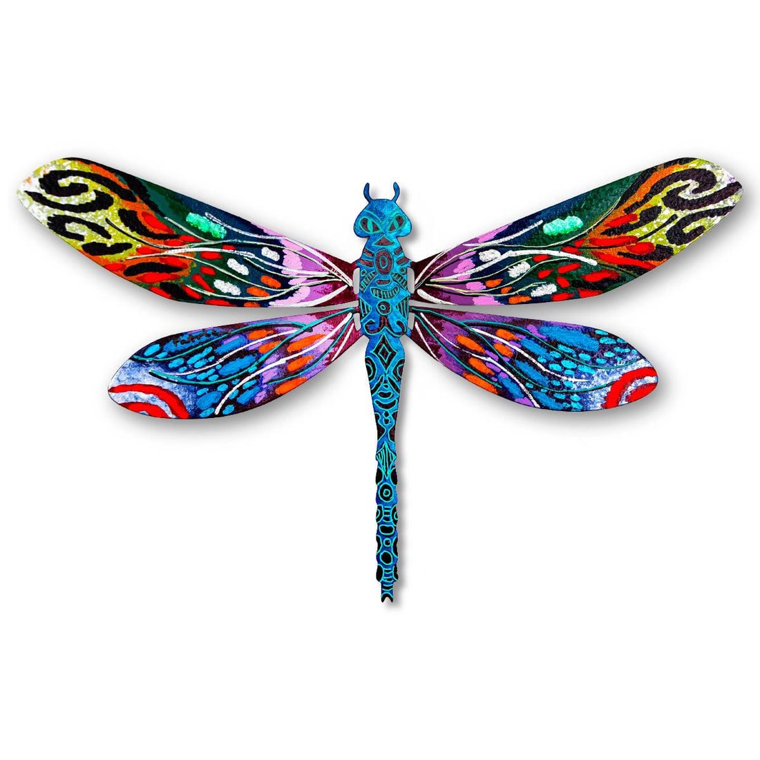 Patricia Govezensky- Original Painting on Cutout Steel "Dragonfly": Artist: Patricia Govezensky. Medium: Original Painting on Cutout Steel. Title: Dragonfly. Size: 7.5" x 12". Signature: Hand Signed by the artist. Certificate of Authenticity: From the publisher. Refer