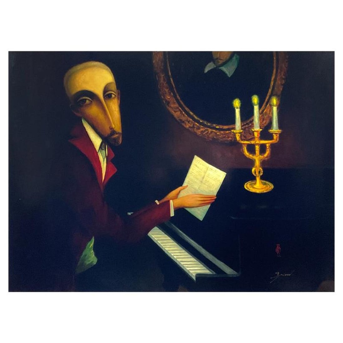 Sergey Smirnov (1953-2006), "Tchaikovsky" Limited Edition Mixed Media on Canvas (40.5" x 30"), (1 of 2)