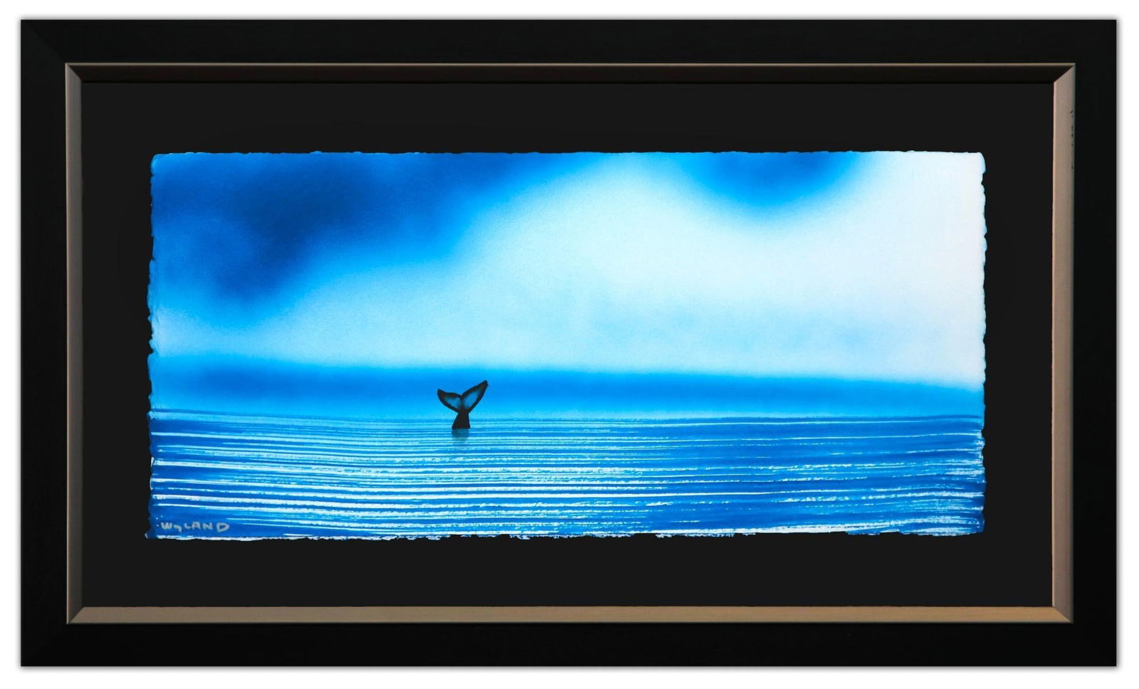 Wyland- Original Watercolor Painting on Deckle Edge Paper "Fluke" (1 of 3)