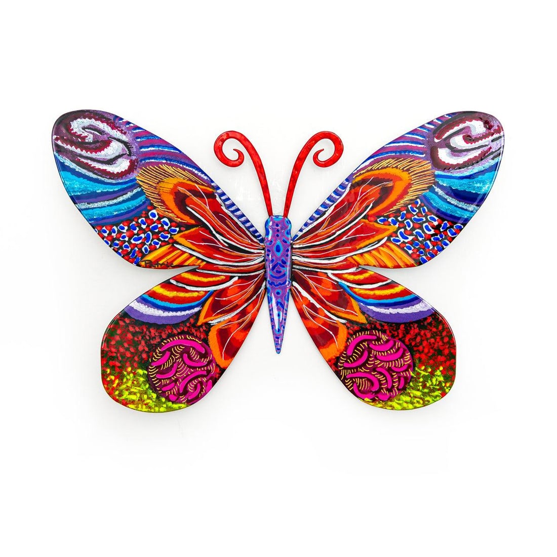 Patricia Govezensky- Original Painting on Cutout Steel "Butterfly ": Artist: Patricia Govezensky. Medium: Original Painting on Cutout Steel. Title: Butterfly . Size: 8" x 12". Signature: Hand Signed by the artist. Certificate of Authenticity: From the publisher. Refere