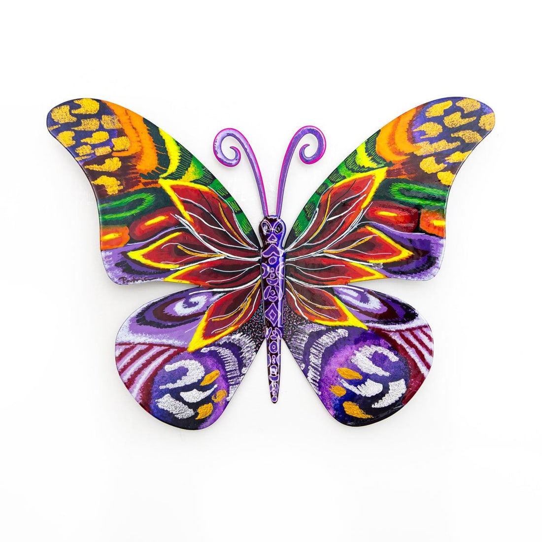 Patricia Govezensky- Original Painting on Cutout Steel "Butterfly ": Artist: Patricia Govezensky. Medium: Original Painting on Cutout Steel. Title: Butterfly . Size: 8.5" x 12". Signature: Hand Signed by the artist. Certificate of Authenticity: From the publisher. Refe