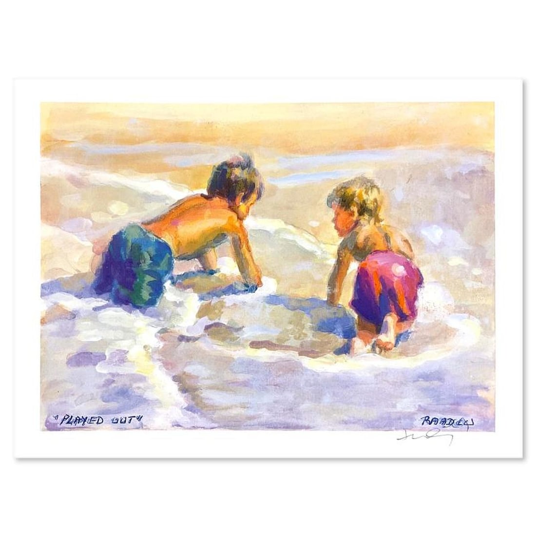 Lucelle Raad, "Played Out" Limited Edition Offset Lithograph, Numbered and Hand Signed and with a (1 of 2)