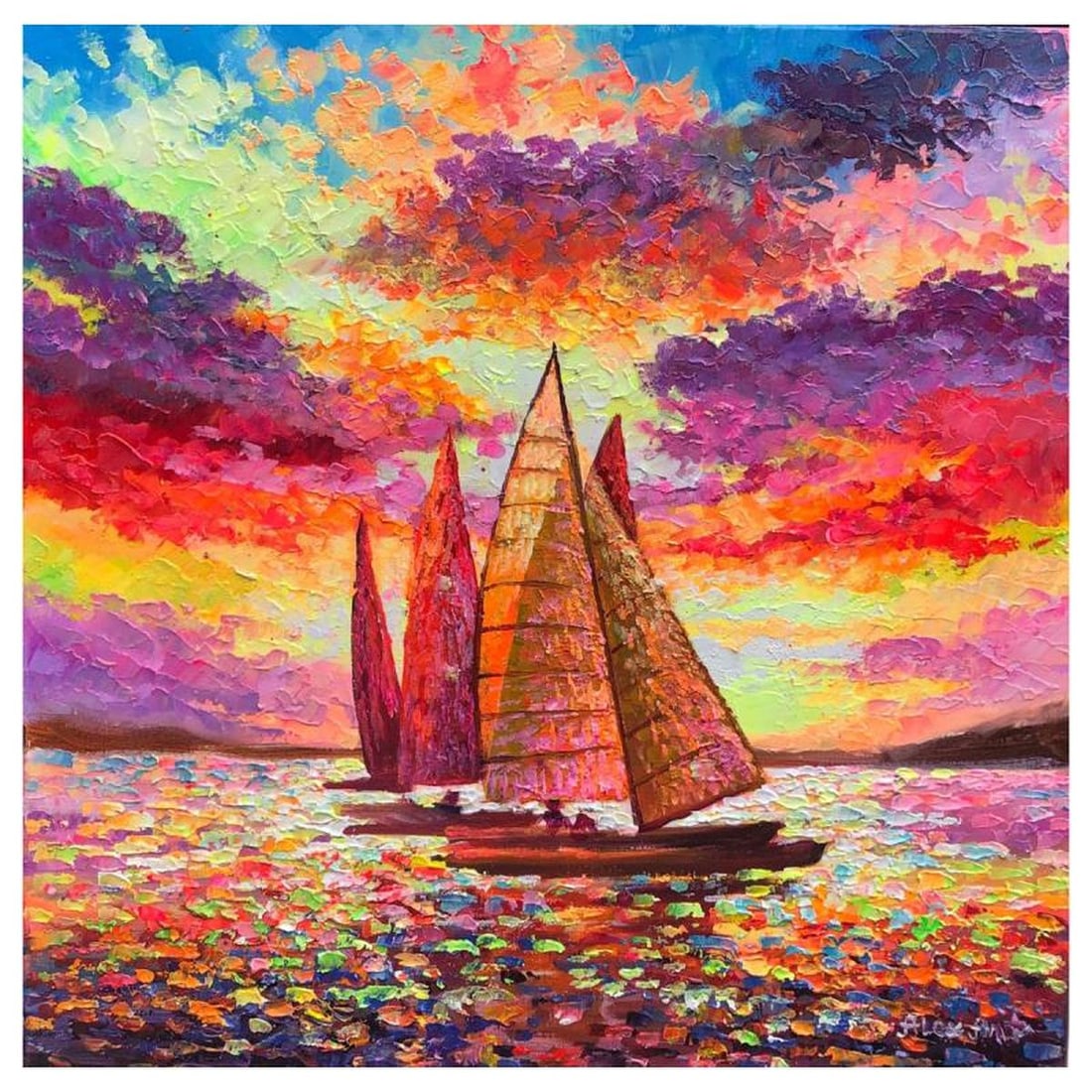 Alexander Antanenka, "Lagoon" Original Painting on Canvas, Hand Signed with Letter of Authenticity. (1 of 1)