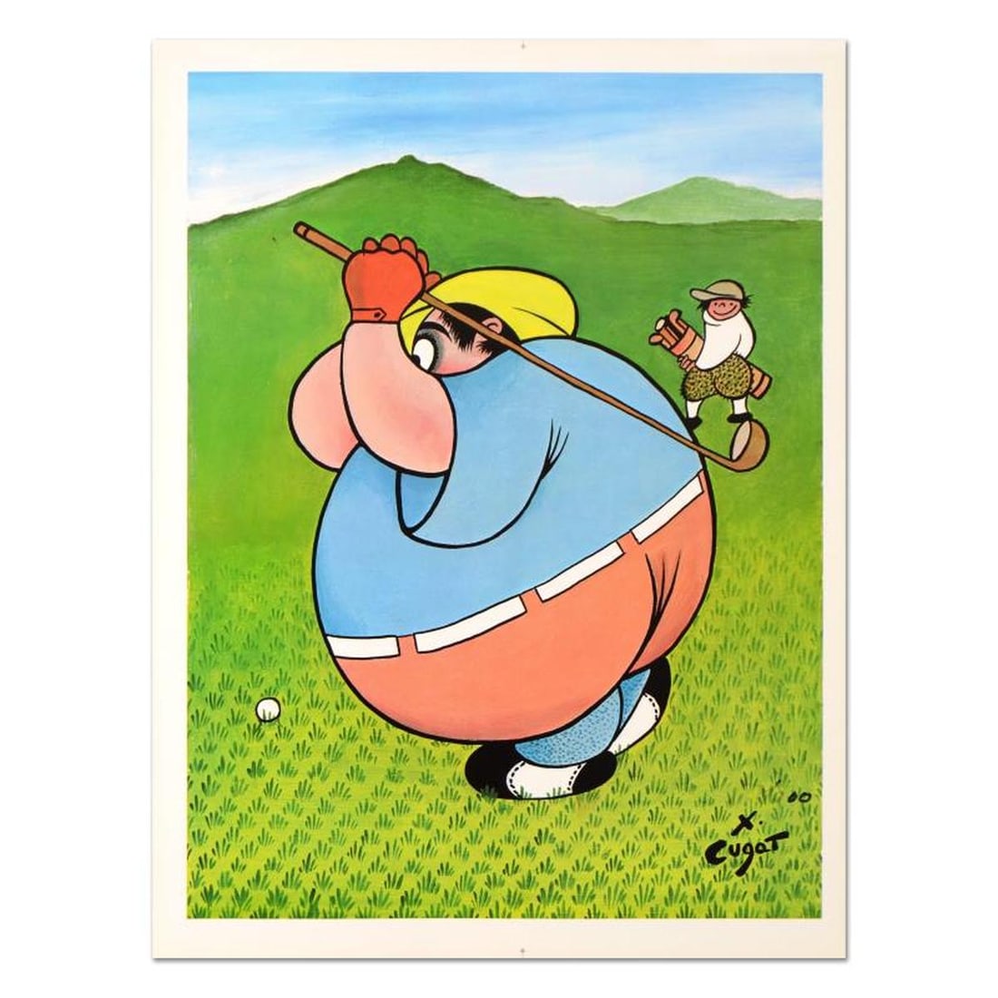 Xavier Cugat (1900-1990), "Fat Golfer" Limited Edition Lithograph, Numbered and Plate Signed with (1 of 2)