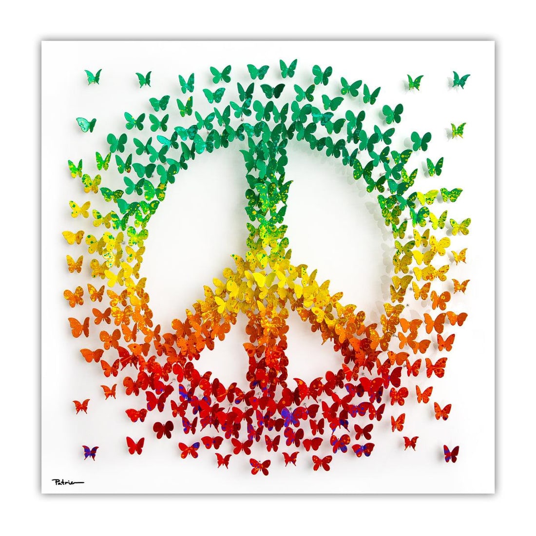 Patricia Govezensky- Original 3D Metal Art on Wood "Wings of Peace" (1 of 6)