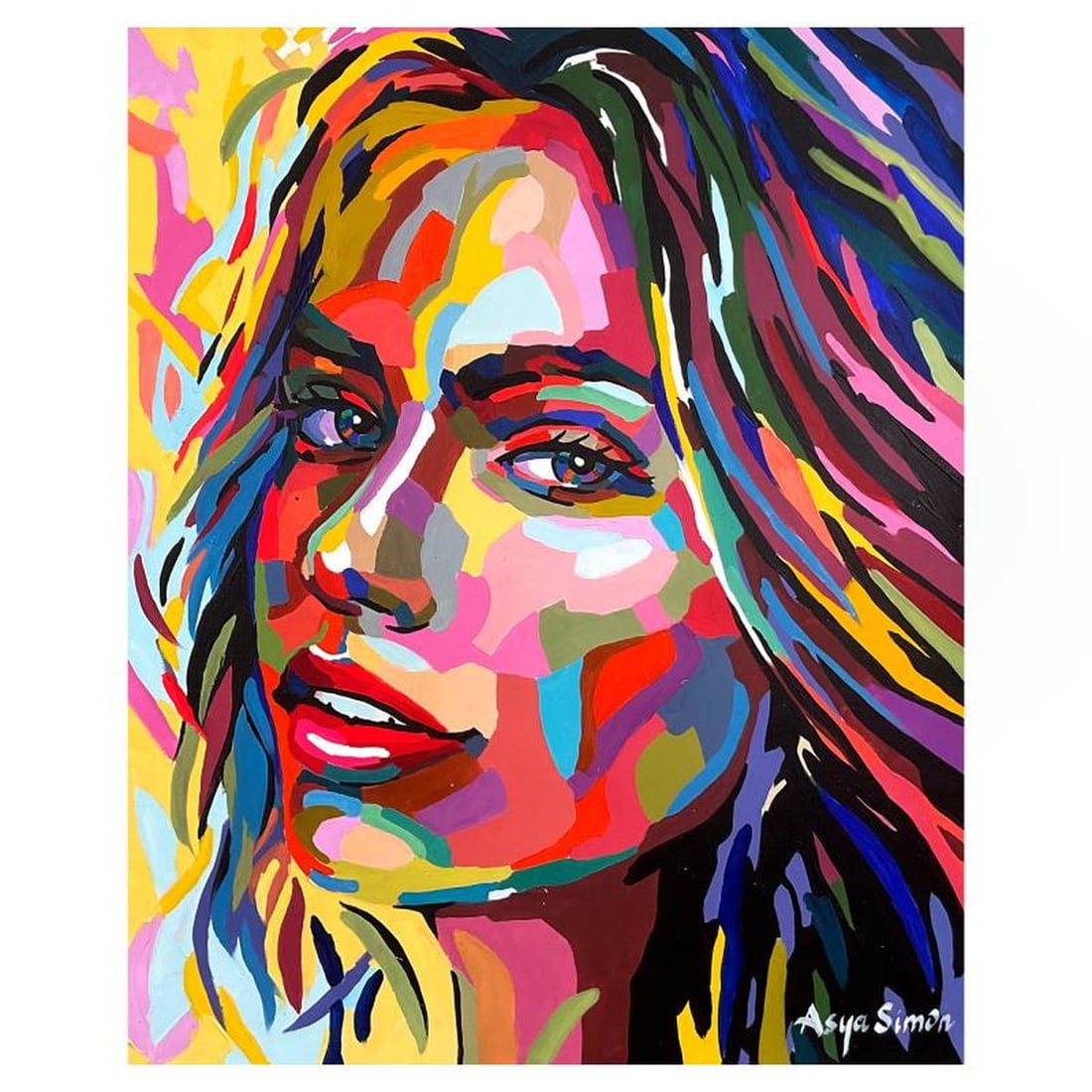 Asya Simon, Original Painting on Canvas, Hand Signed with Letter of Authenticity. (1 of 2)