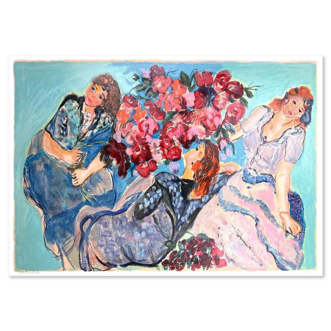 Lea Avizedek, Hand Signed, Numbered Limited Edition with Letter of Authenticity.: This is a limited edition on paper by Lea Avizedek. The piece comes hand signed by the artist, numbered, and with a letter of authenticity. Measures approximately 30" x 43.5". Reference#: 76058.