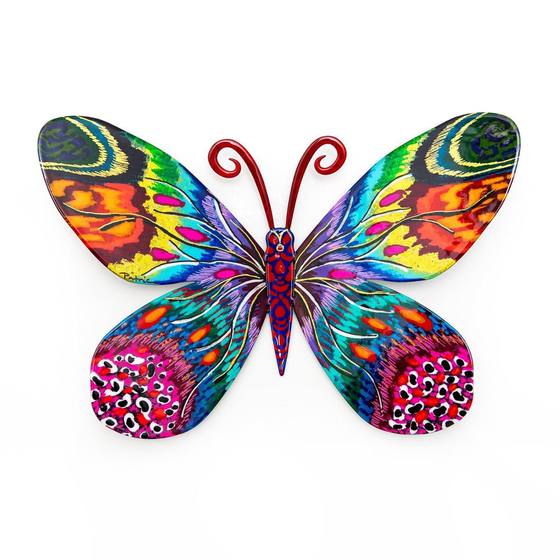 Patricia Govezensky- Original Painting on Cutout Steel "Butterfly ": Artist: Patricia Govezensky. Medium: Original Painting on Cutout Steel. Title: Butterfly . Size: 8" x 12". Signature: Hand Signed by the artist. Certificate of Authenticity: From the publisher. Refere