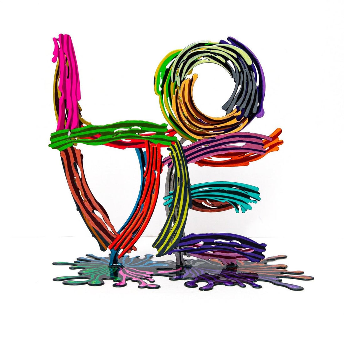 Patricia Govezensky- Original Painting on Cutout Steel "LOVE": Artist: Patricia Govezensky. Medium: Original Painting on Cutout Steel. Title: LOVE. Size: 12" x 12.5". Signature: Hand Signed by the artist. Certificate of Authenticity: From the publisher. Additiona