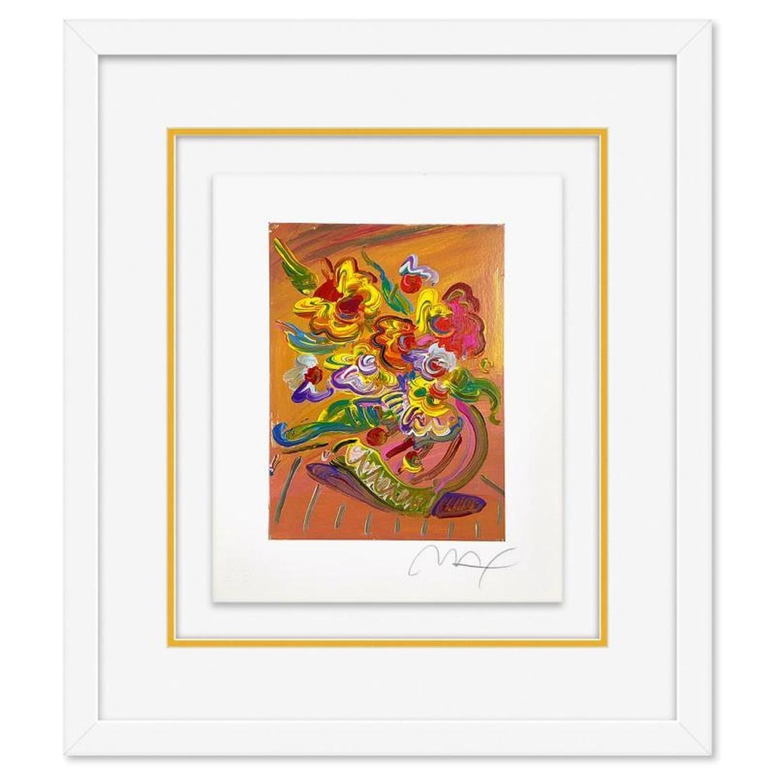 Peter Max, "Vase of Flowers XI" Framed Limited Edition Lithograph, Numbered and Hand Signed with (1 of 2)