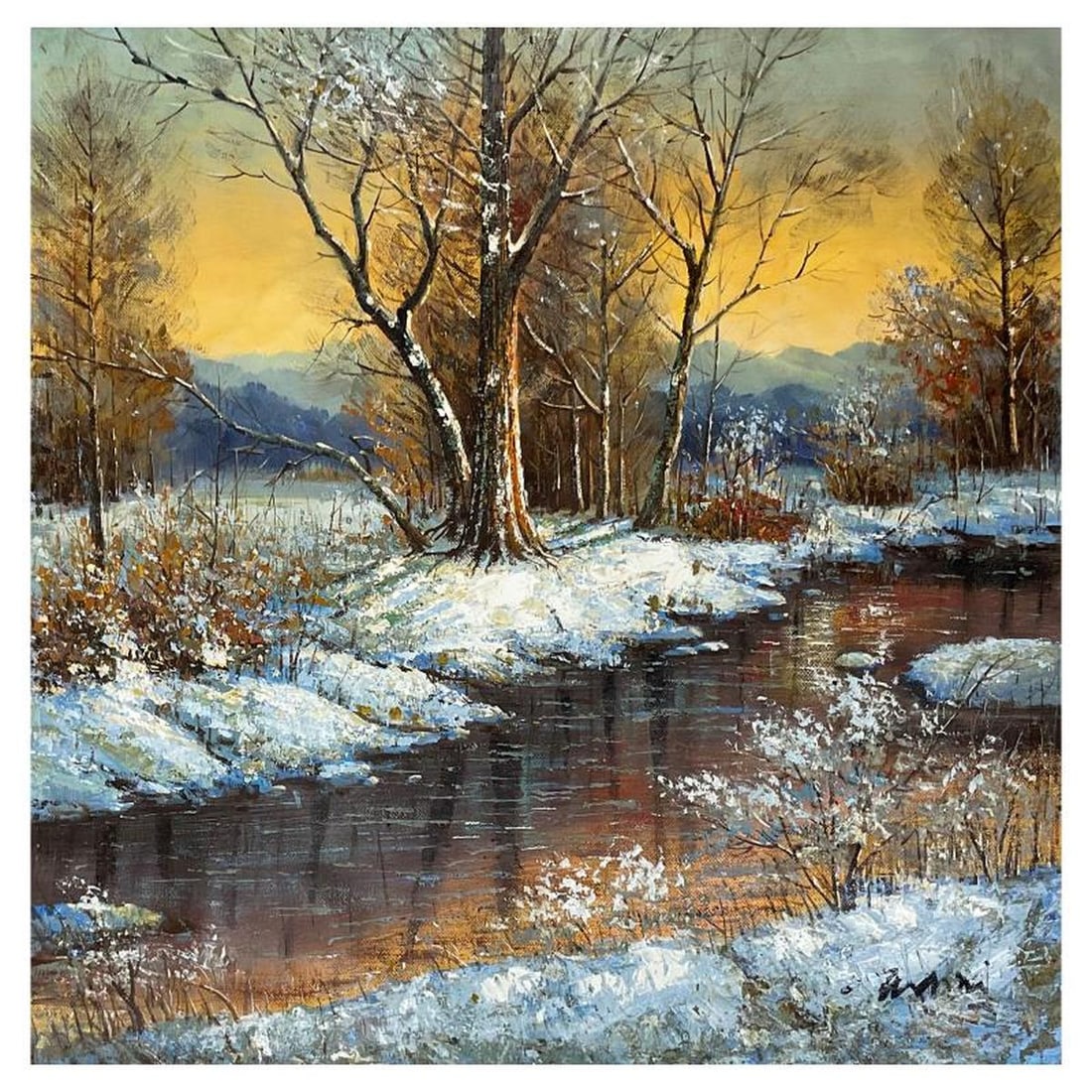 Mani, Original Acrylic Painting on Canvas (46" x 46"), Hand Signed with Letter of Authenticity.: This is an original acrylic painting on canvas by Mani, hand signed by the artist. Includes Letter of Authenticity. Measures approx. 46" x 46" (image). Reference#: 82057.