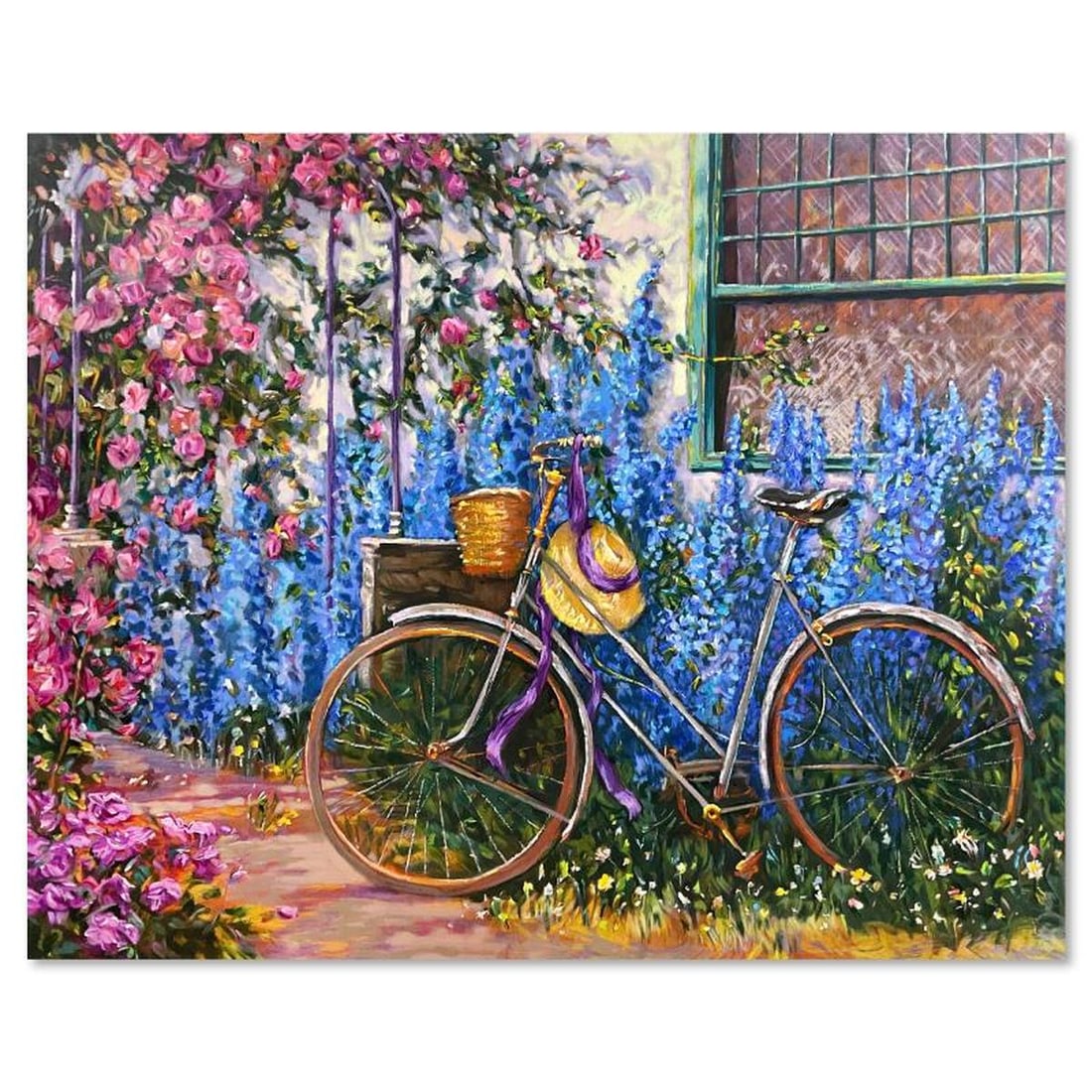 Henri Plisson (1933-2006), "Rose Cottage" Limited Edition Printer's Proof on Canvas, Numbered 21/21: Rose Cottage is a limited edition printer's proof on stretched canvas by Henri Plisson (1933-2006), numbered 21/21 and hand signed by the artist. Includes Letter of Authenticity. Measures approx. 24"