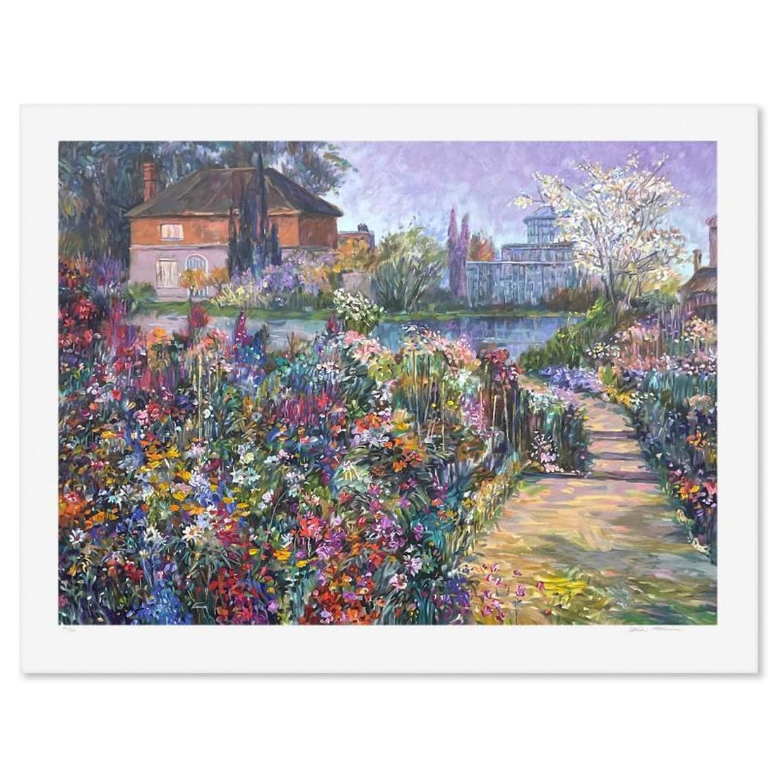 Henri Plisson (1933-2006), "On Crystal Pond" Limited Edition Serigraph, Numbered 1/22 and Hand Si...: On Crystal Pond is a limited edition serigraph on paper by Henri Plisson (1933-2006), numbered 1/22 and hand signed by the artist. Includes Letter of Authenticity. Measures approx. 36" x 45" (border),