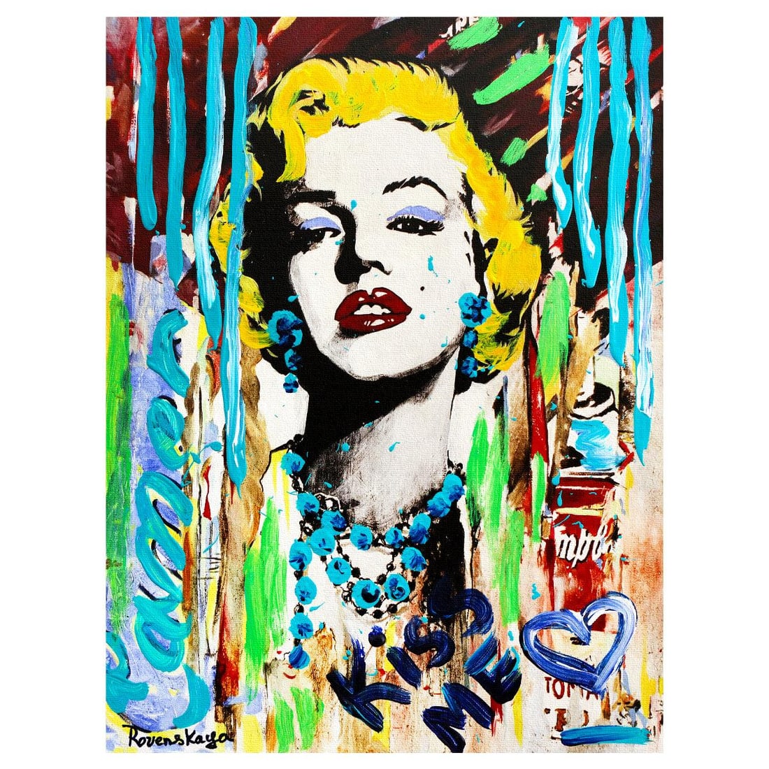 Nastya Rovenskaya- Original Mixed Media on Canvas "Marilyn Monroe II" (1 of 2)