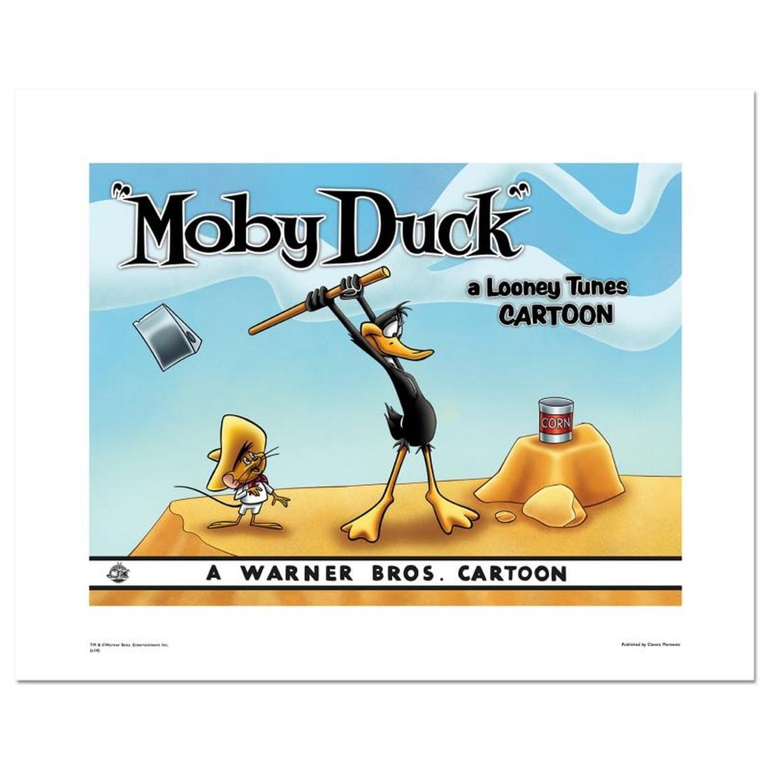 Moby Duck, Axe Numbered Limited Edition Giclee from Warner Bros. with Certificate of Authenticity.: Moby Duck - Axe is a limited edition giclee on paper from Warner Bros. featuring iconic Looney Tunes characters. The art was taken from an original Lobby Card used to promote "Moby Duck" released in 1