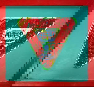 E.M. Zax- Hand painted metal street sign "Yield" (1 of 2)