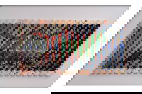 E.M. Zax- One-of-a-kind 3D polymorph mixed media on paper "Stock market": Artist: E.M. Zax. Medium: One-of-a-kind 3D polymorph mixed media on paper. Title: Stock market. Size: 20" x 30". Signature: Signed. Certificate of Authenticity: Is included. Reference#: 42447.