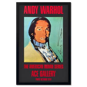 Andy Warhol (1928-1987), "The American Indian Series (Black)" Framed Vintage Poster (51" x 33") from (1 of 2)