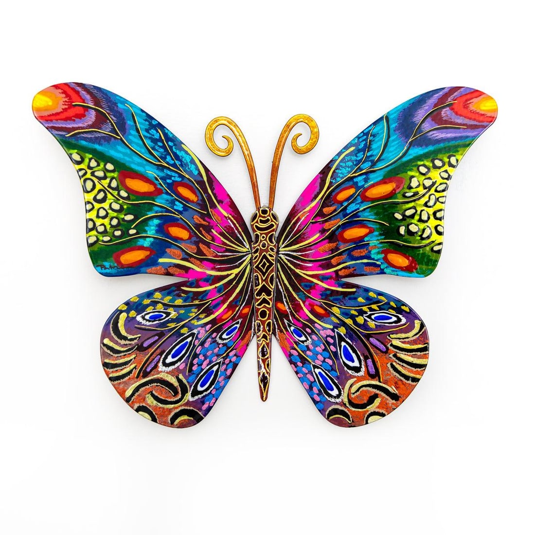 Patricia Govezensky- Original Painting on Cutout Steel "Butterfly": Artist: Patricia Govezensky. Medium: Original Painting on Cutout Steel. Title: Butterfly. Size: 8.5" x 12". Signature: Hand Signed by the artist. Certificate of Authenticity: From the publisher. Refer