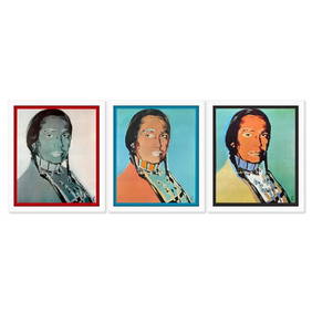 Andy Warhol (1928-1987), "The American Indian Series 3 Piece Set (Red 1976, Blue 1977 & Black 1976)" (1 of 3)