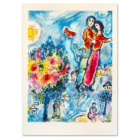 Marc Chagall (1887-1985), "Entre L'hiver Et Le Printemps" Limited Edition Lithograph with Letter of (1 of 1)