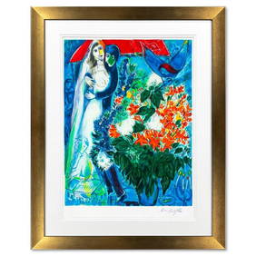 Marc Chagall (1887-1985), "Maries Sous Le Baldaquin" Framed Limited Edition Serigraph with Letter... (1 of 2)