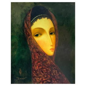 Sergey Smirnov (1953-2006), "Contessa" Limited Edition Mixed Media on Canvas, Numbered and Hand (1 of 2)